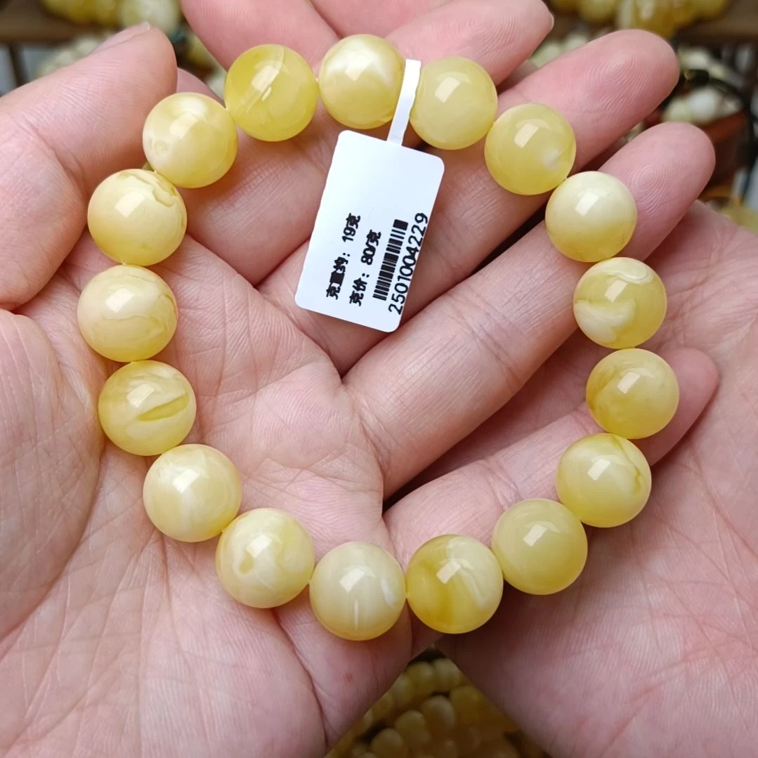 蜜蜡手链未镶嵌12圆珠