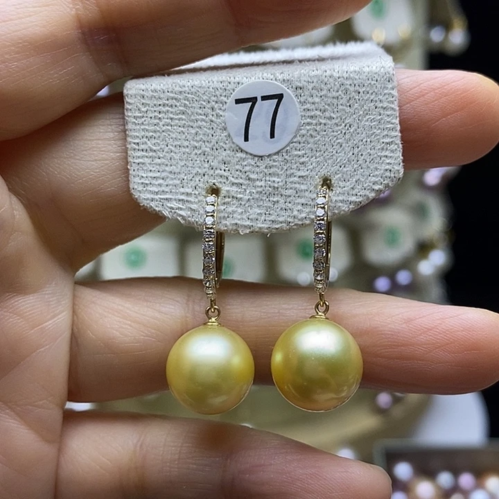 蠢***五14K金镶嵌海水珍珠耳饰