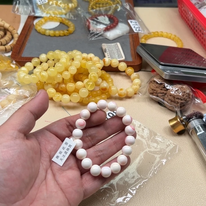 白玉菩提手串瓦*粉色2198