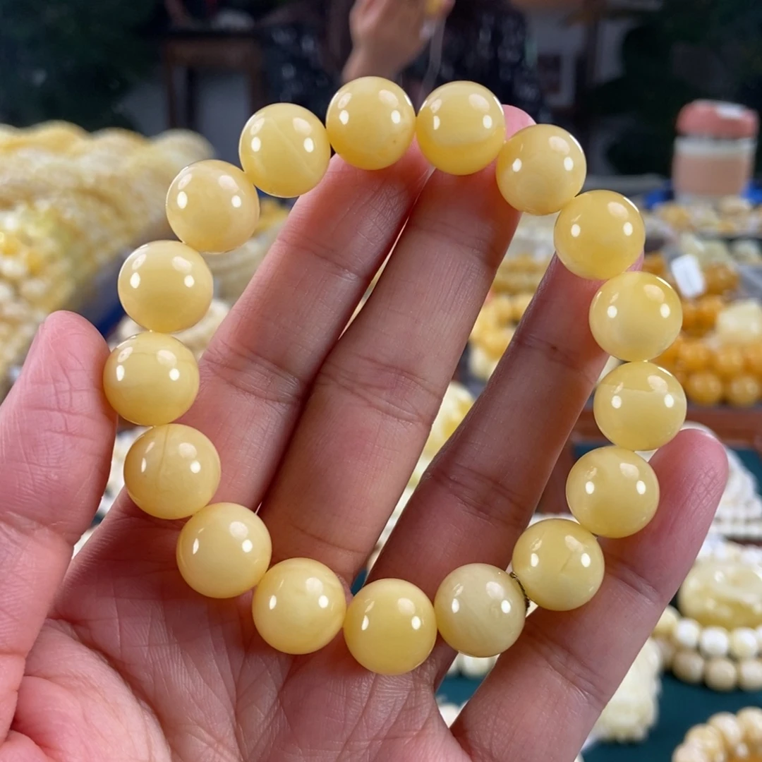 琥珀未镶嵌珠宝奇石12+满蜡圆珠19.69