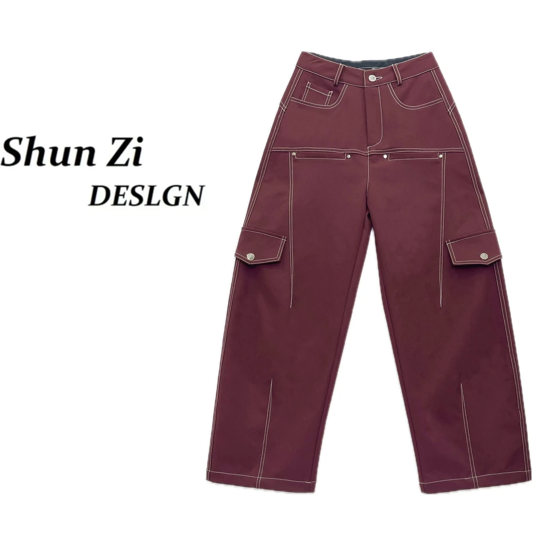 SZ25008-1 设计师2025春季新品明线设计时尚酷帅显瘦工装冲锋裤