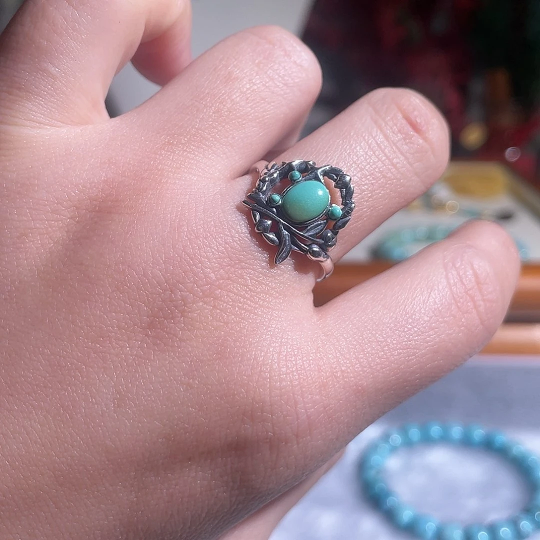 绿松石配饰银S925镶嵌