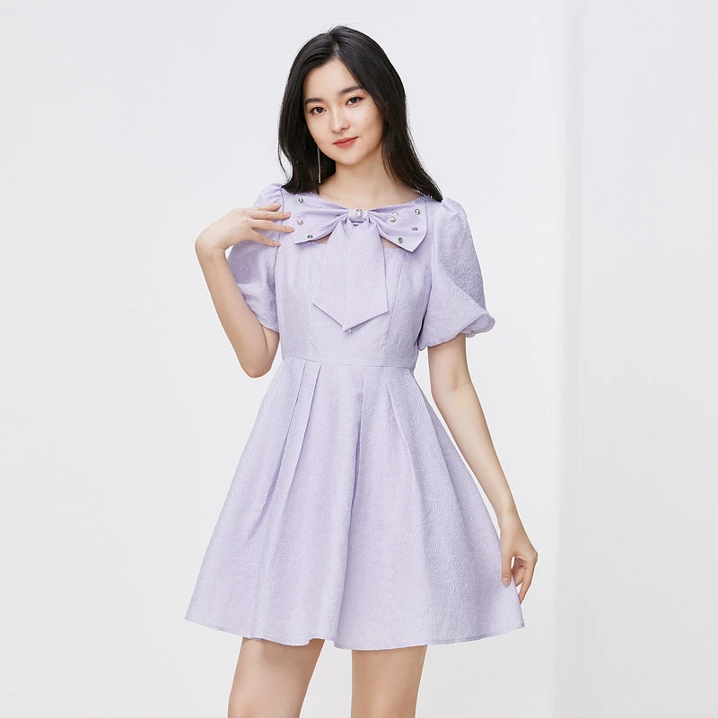 missCOCOON仙裙子夏装大蝴蝶结连衣裙0972