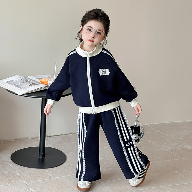 女童套装秋季2025新款洋气时髦儿童秋季衣服女宝宝韩系运动两件套