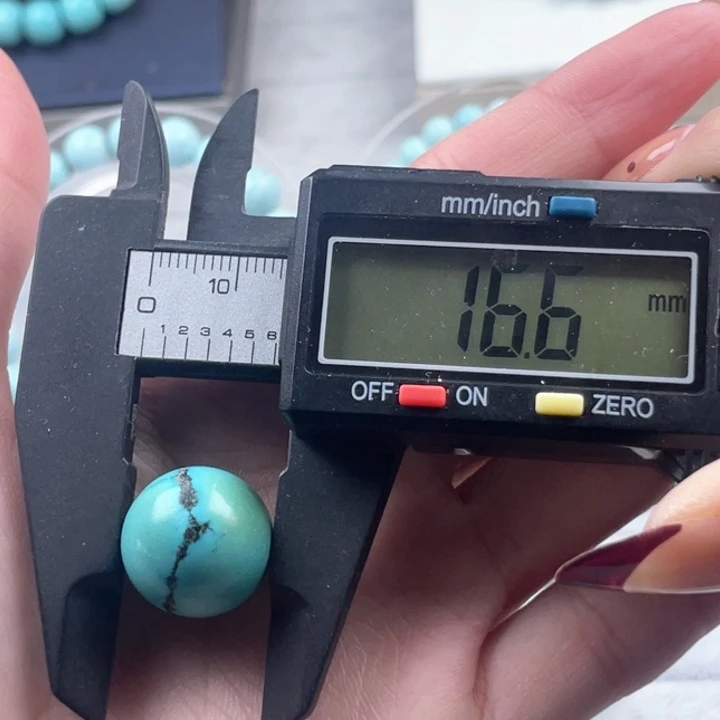 水晶珠宝半成品未镶嵌绿松圆珠16mm