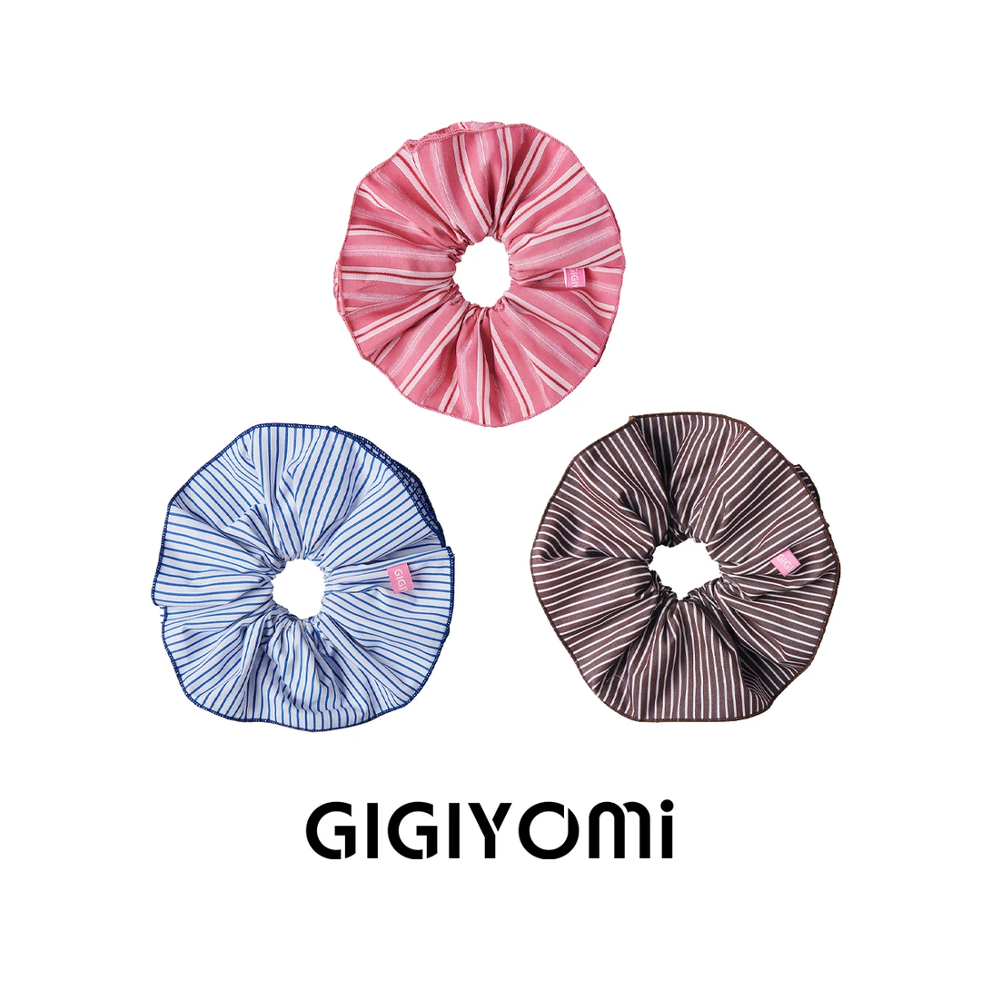 GIGIYOMi韩国小众品牌复古法式少女条纹超仙百搭发圈发饰