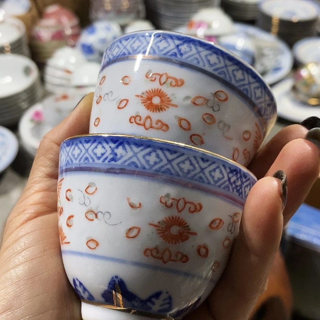 陶摆件景德镇陶瓷二缸杯