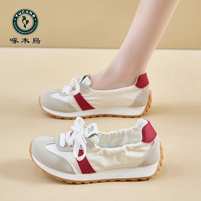 啄木鸟2025夏季厚底网面阿甘爆款老爹鞋运动休闲鞋透气舒轻奢鞋子