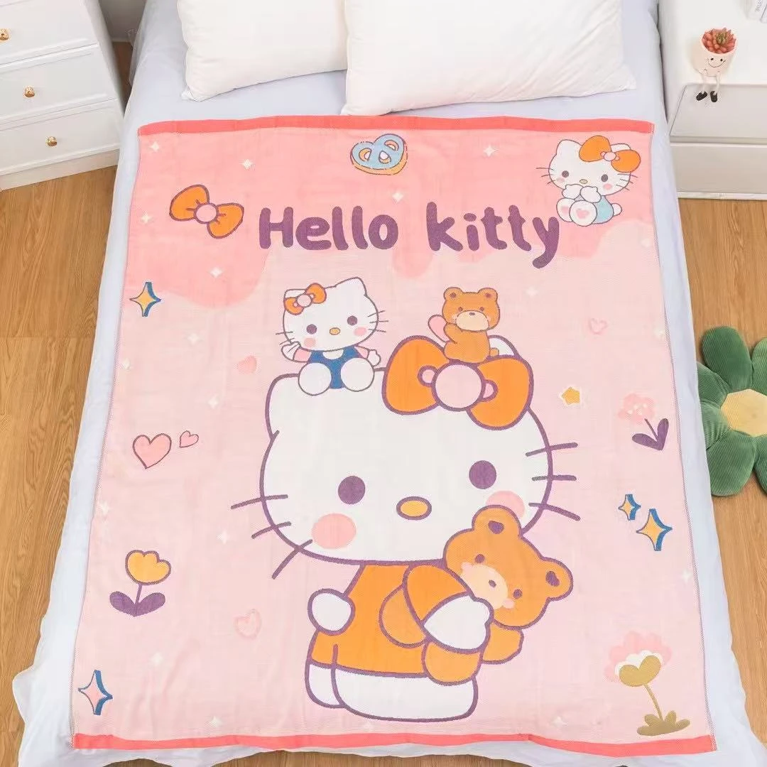 纯棉十层纱布卡通面包被夏凉被空调被毯子母婴级双面可水洗泡芙被