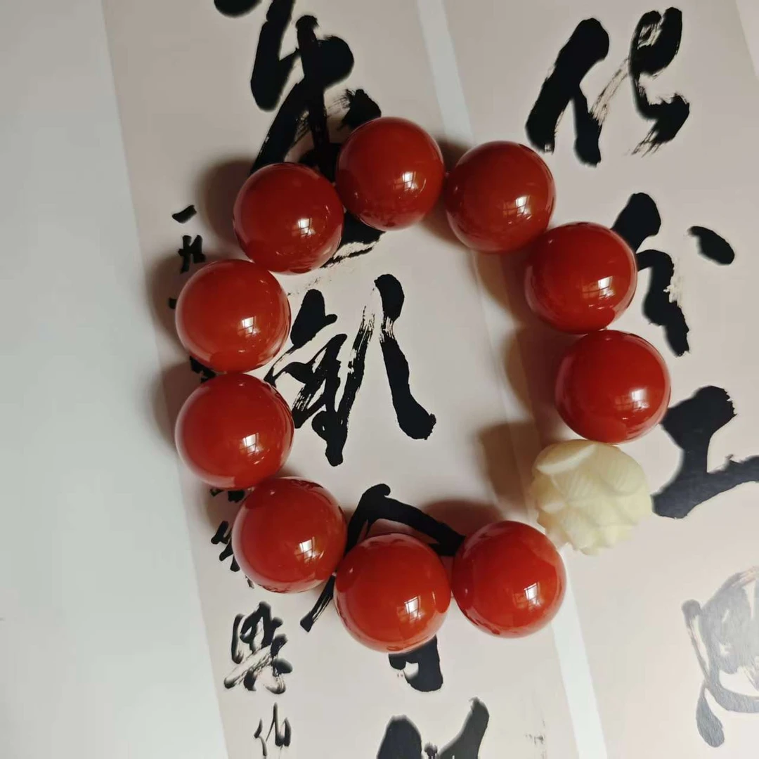 莲花菩提红玛瑙文玩手串001