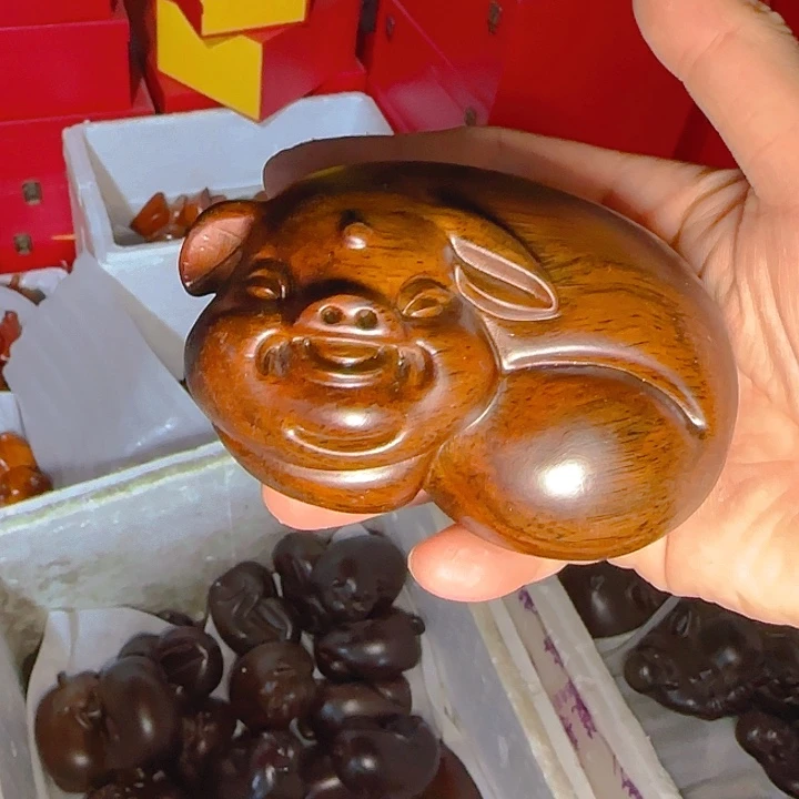 木黑檀木12福猪一只