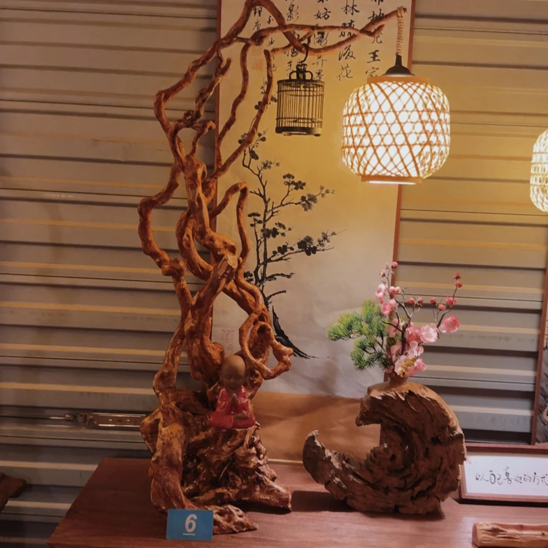 木文*杜鹃根自然根艺造景台灯孤品