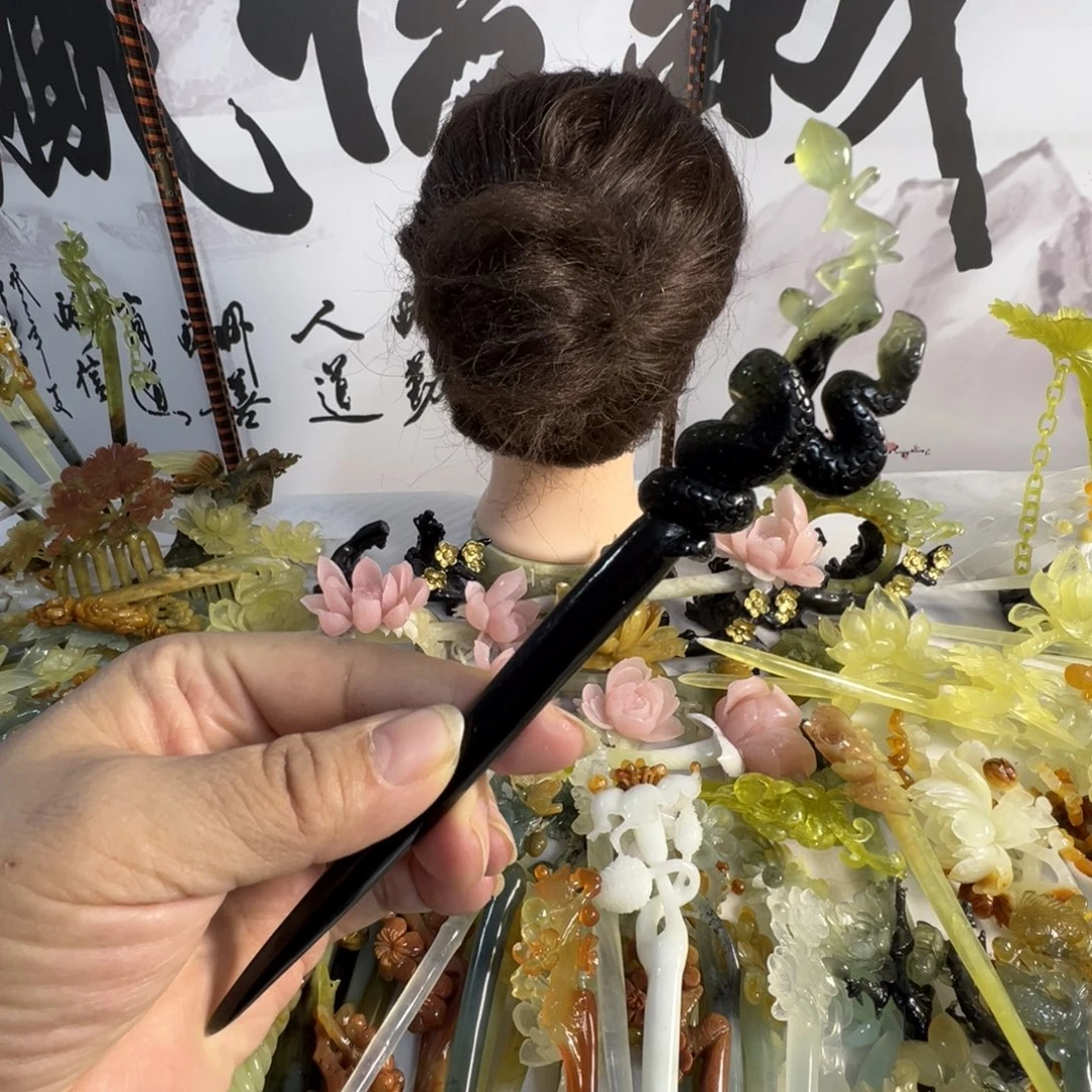 蛇纹石玉未镶嵌发饰