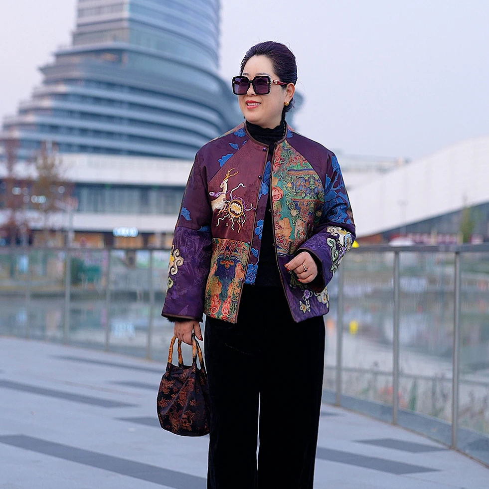 【福瑞彩绣】新中式国风刺绣时尚气质加厚中老年棉服棉袄冬季外套冬