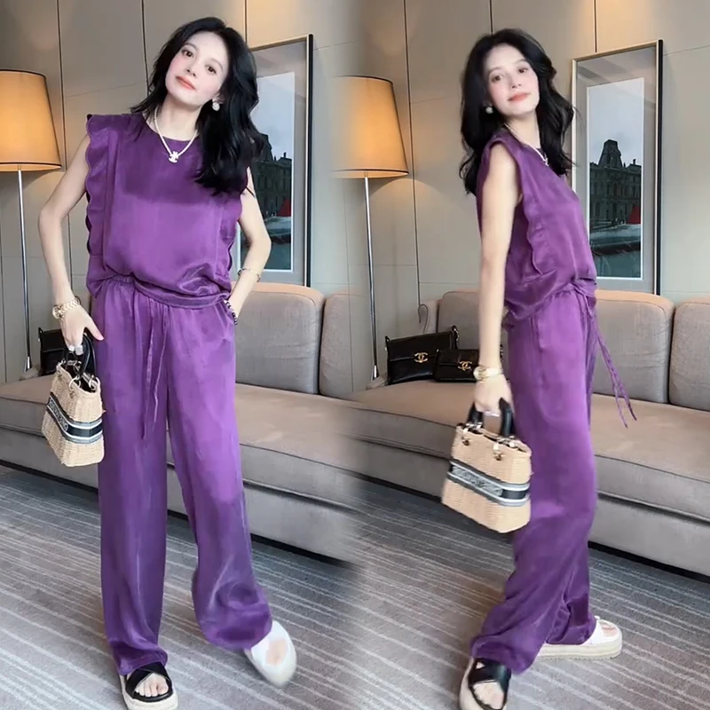 2025夏季新款时尚显瘦气质网红高档洋气女高级百搭宽松大码两件套