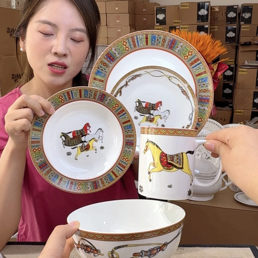 骨瓷高骨五件套餐具