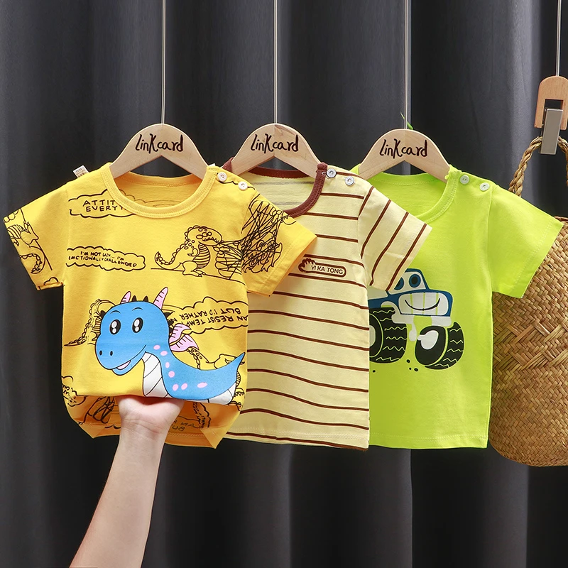 新款儿童短袖t恤男童女童夏季婴儿宝宝卡通百搭T短袖上衣潮款童装