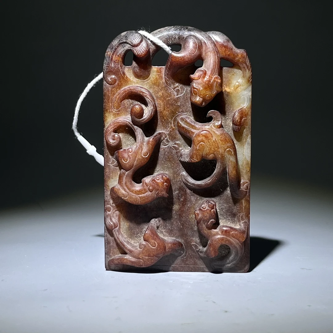 【明代】-和田玉螭龙玉牌2506260007