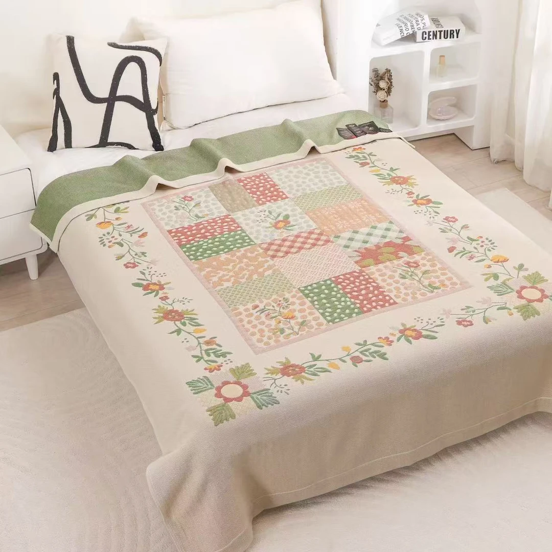 【床盖-单人郊野小路-米】150*200高端定制轻奢麻夏被透气亲肤舒适