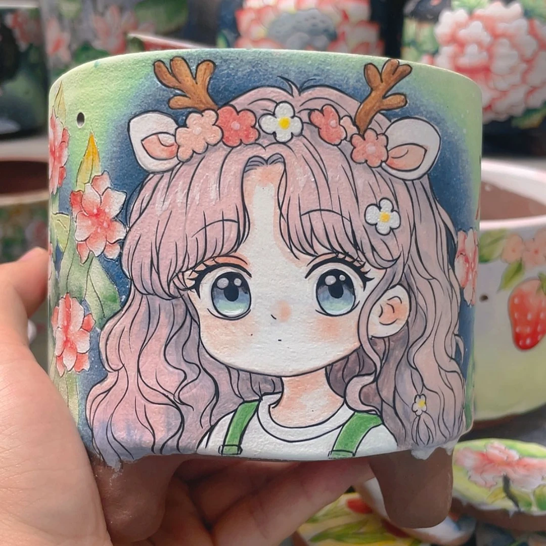 【闪购商品】瓷片碧**天手绘精工人物