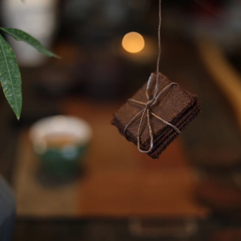 手工棉麻做旧亚麻炒色柿染大漆杯垫茶席茶垫扎染功夫茶道配件