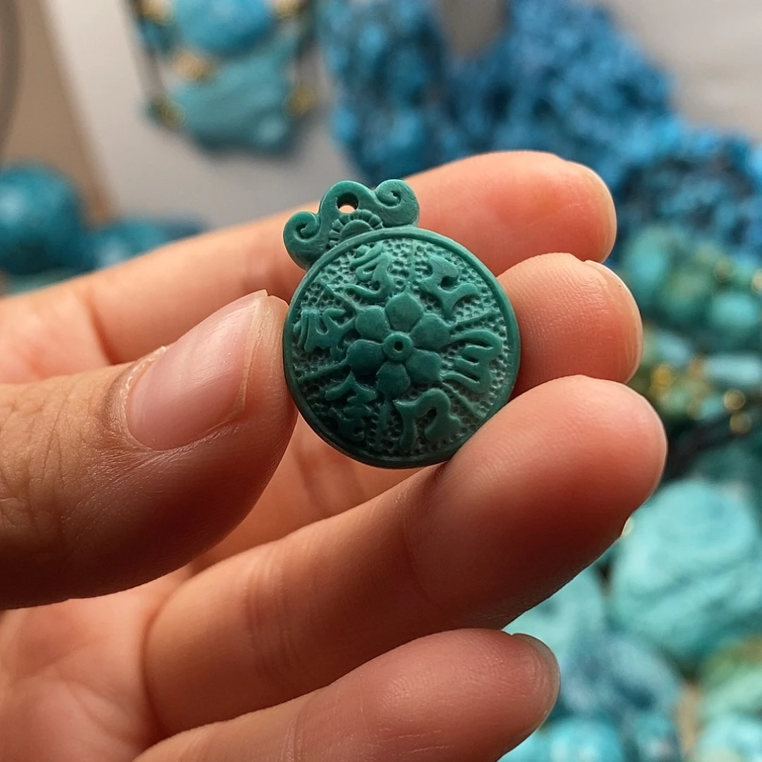 绿松石银S925镶嵌珠宝半成品