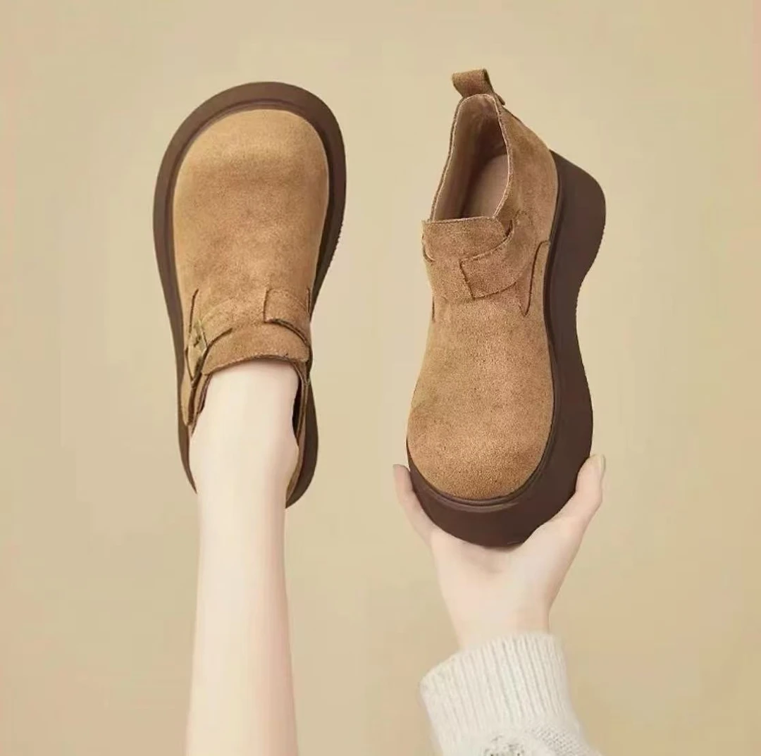 【粉咝团福利一人①双】一脚蹬勃肯鞋网红百搭复古增高2025女春秋款