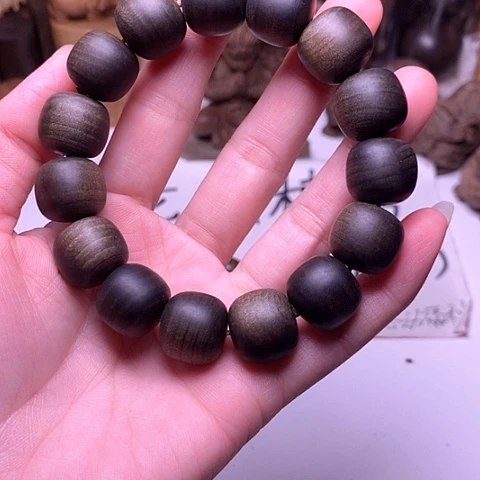 檀香木手串/手链无*檀香阴沉15/16横纹虎皮满纹