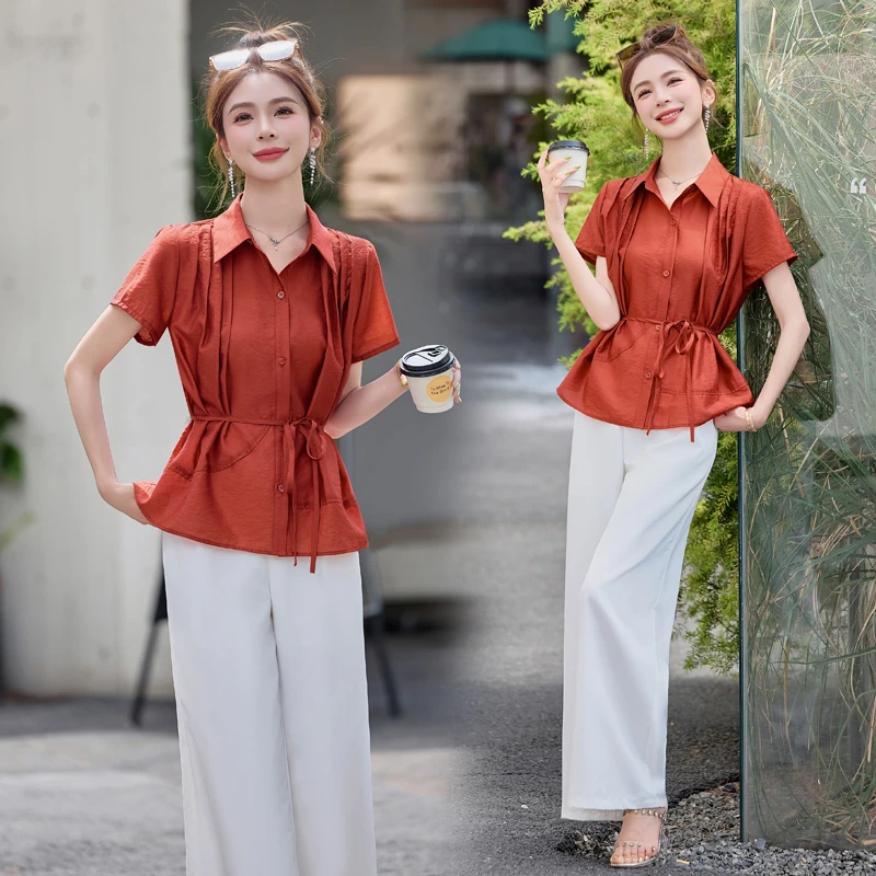 时尚两件套夏季女装套装母亲节妈妈40-50岁洋气时髦新款气质上班