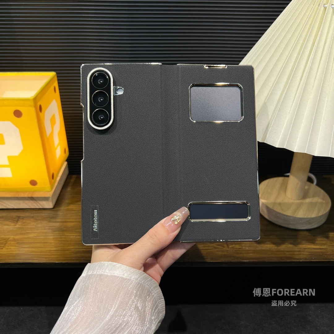 适用于三星Galaxy Z Fold7手机壳双包边翻盖zfold7折叠屏真皮款