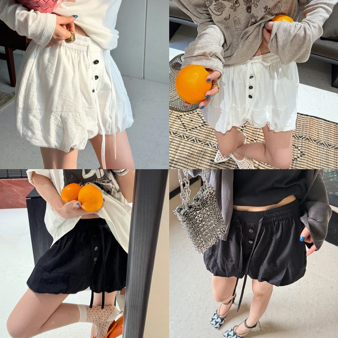 Vane｜“泡芙肌”  下沉式分割压褶气球花苞裙裤～