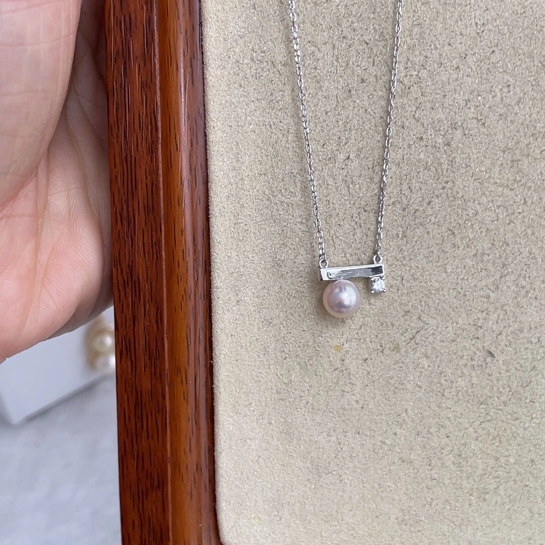 海水珍珠银S925镶嵌颈饰