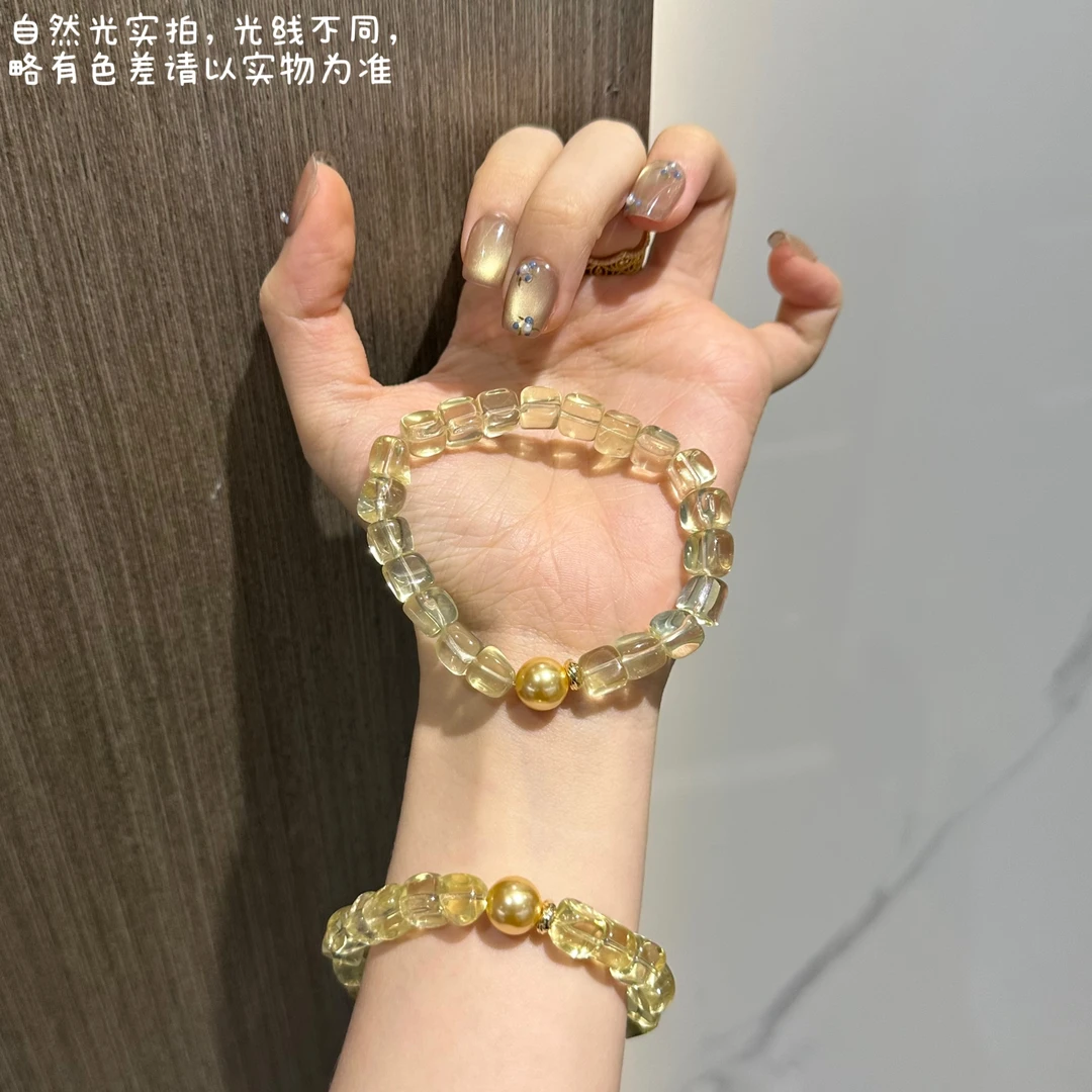 【金山湖】黄水晶+贝珠 轻奢设计手串 多样式发一