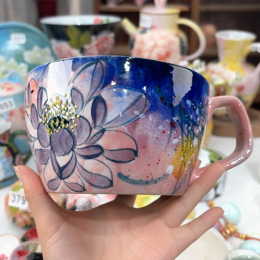 用***8景德镇手绘高温釉下彩陶瓷茶具