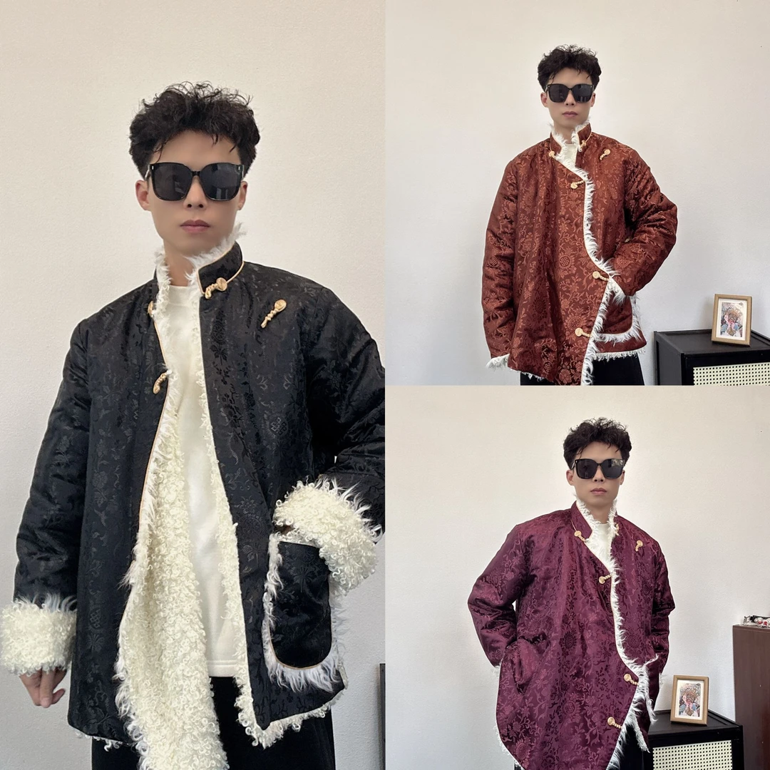 藏式藏装男女同款檫热真毛边冬季外套