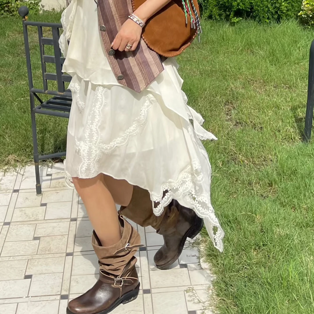 XIHaokan蕾丝刺绣半裙