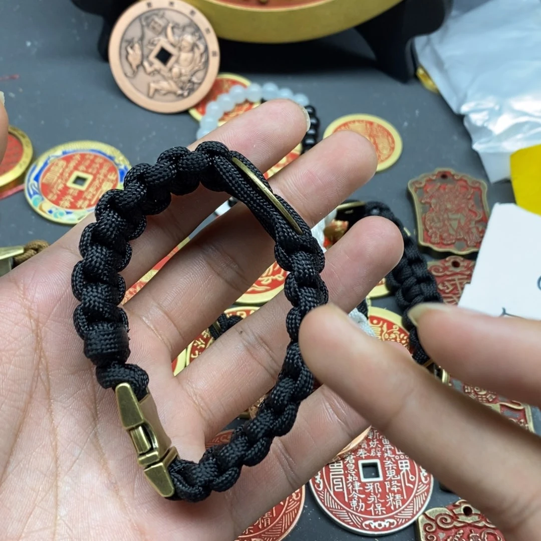 羊羔毛山鬼花钱纯黑手串一条