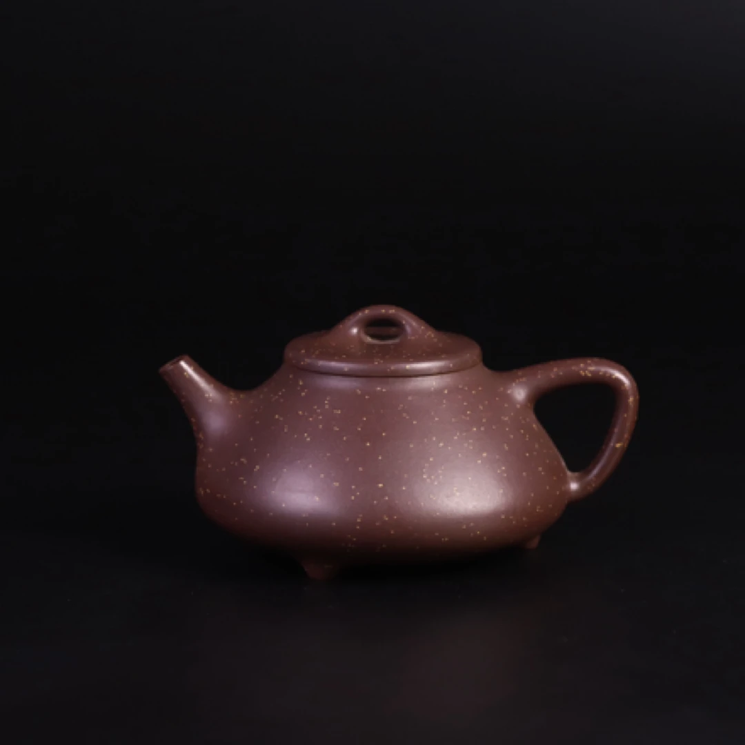 士恒石瓢（铺砂）全手工         /容量150cc/原矿紫泥铺砂