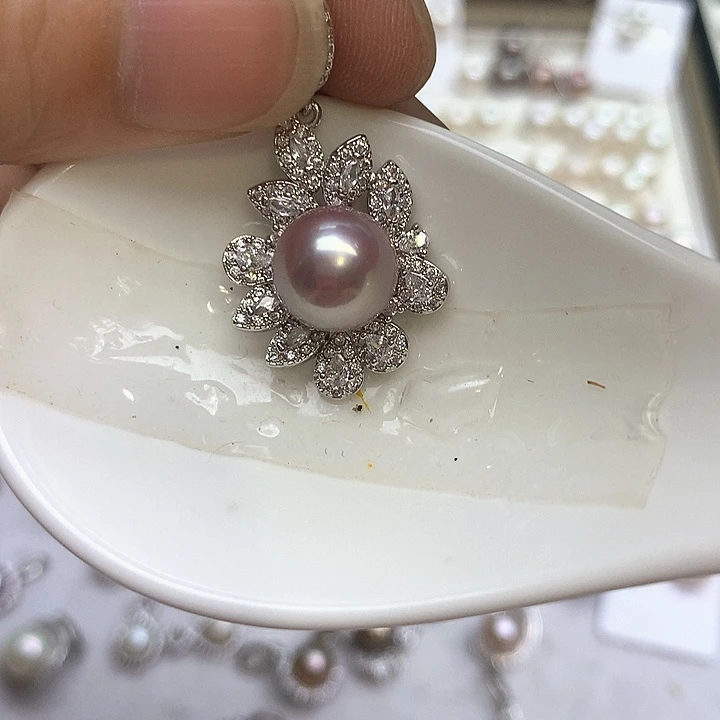 合金淡水珍珠吊坠