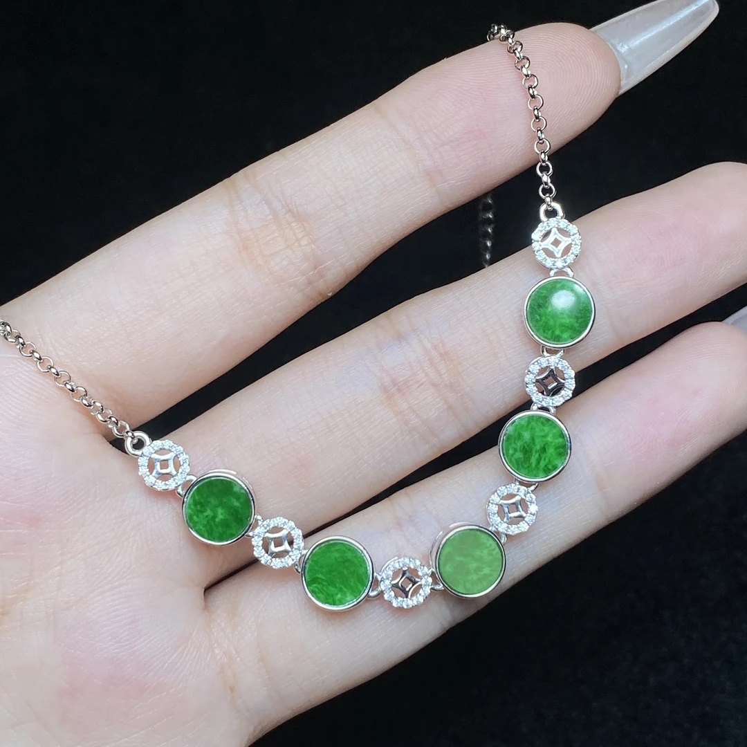 【小北严选】s925银翡翠手链约7*7mm5颗【多样性发一件】-WH134X182