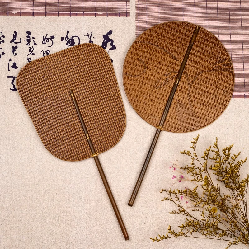 手工竹编扇子国风大漆扇夏天扇凉蒲扇专用舞蹈团扇芭蕉扇纳凉腰扇