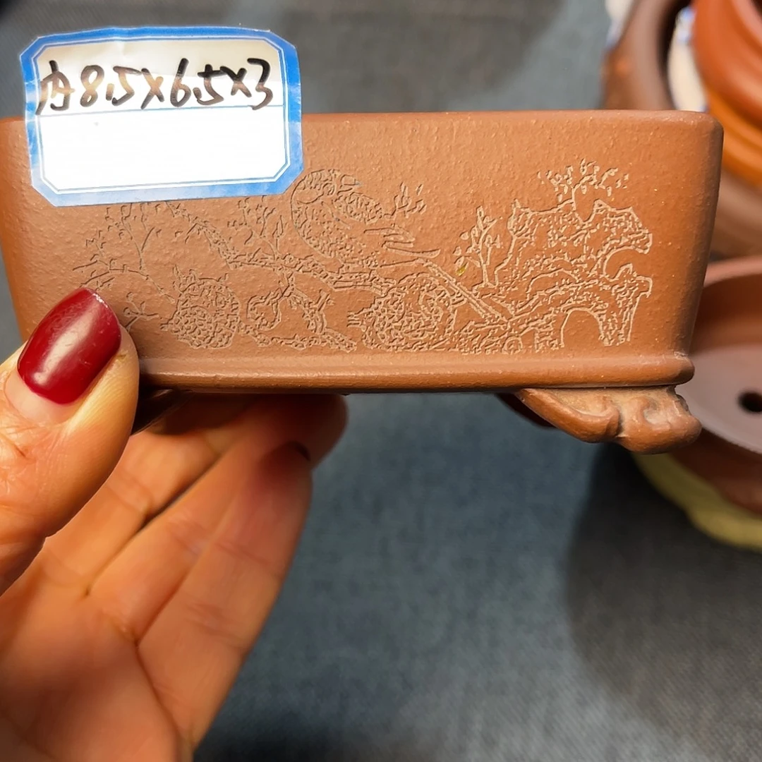 精选紫砂长方马槽盆