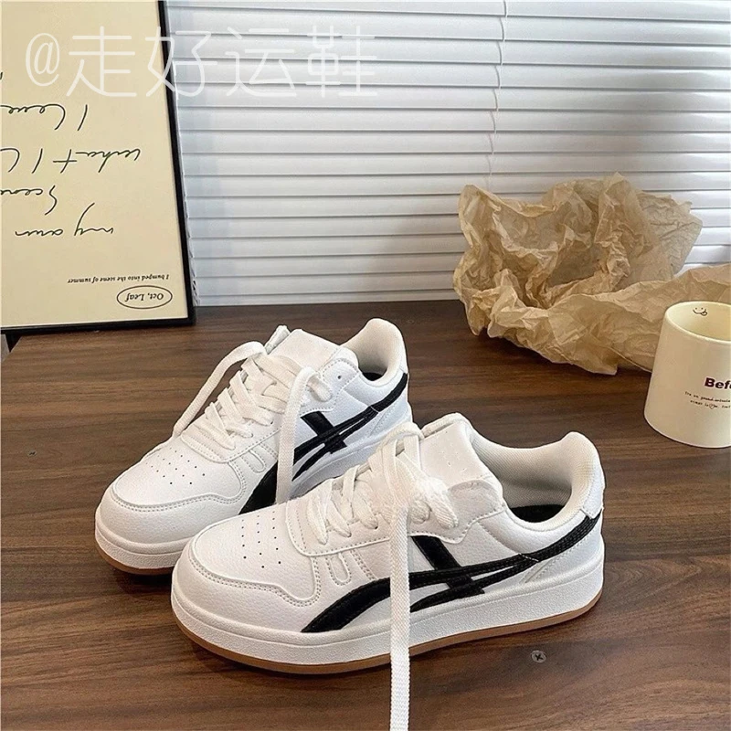 女鞋厚底增高奶油色低帮小白鞋男百搭小众德训情侣款运动板鞋潮