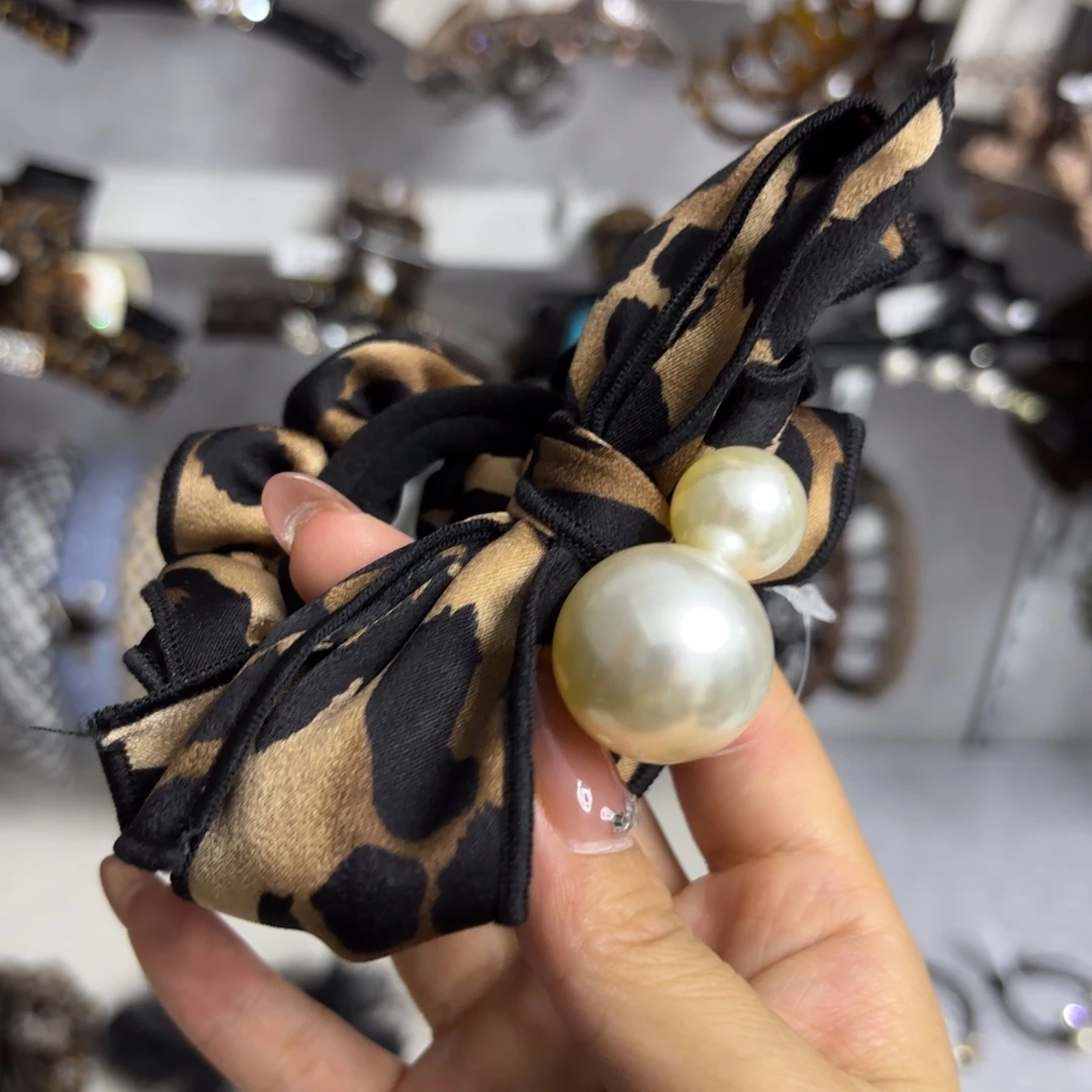 铁合金醋酸豹纹新款发绳