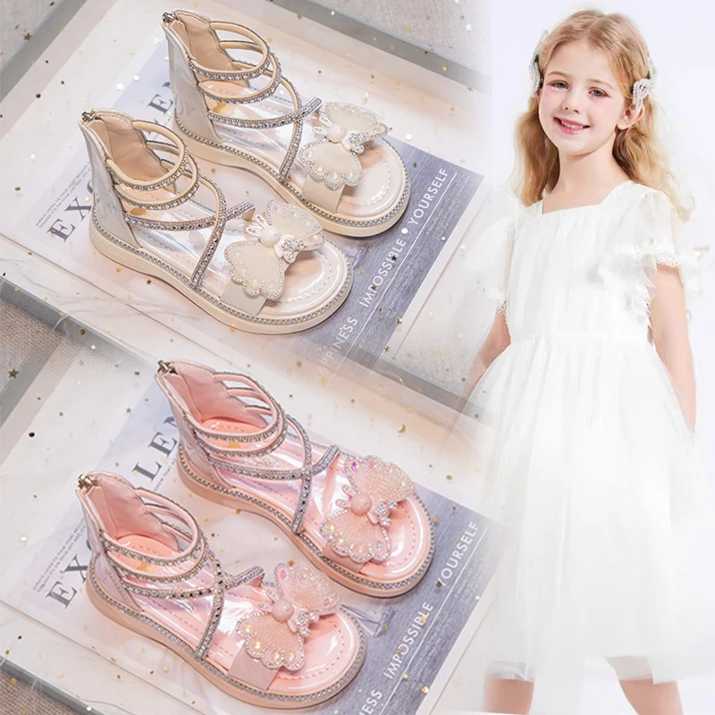 女童凉鞋2025夏季新款时尚软底公主鞋儿童防滑罗马鞋女孩鞋