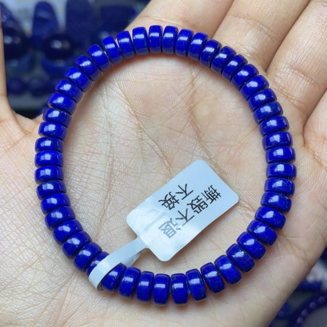 青金石未镶嵌7×3mm直切药片手串