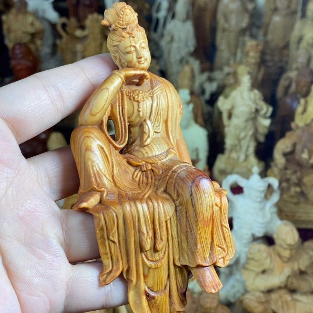 快***子木微瑕崖柏13高自在观音