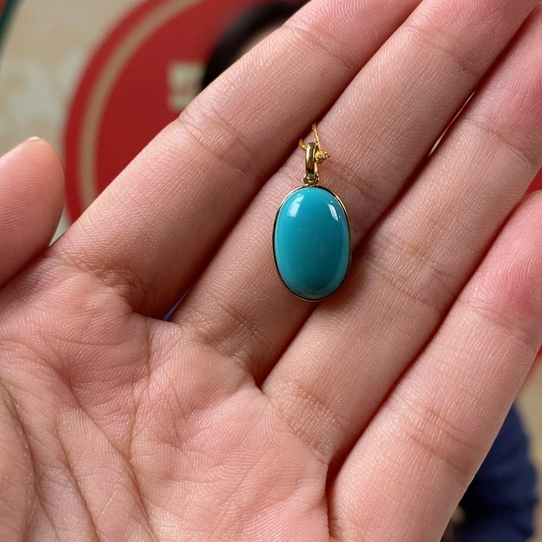 绿松石18K金镶嵌珠宝奇石