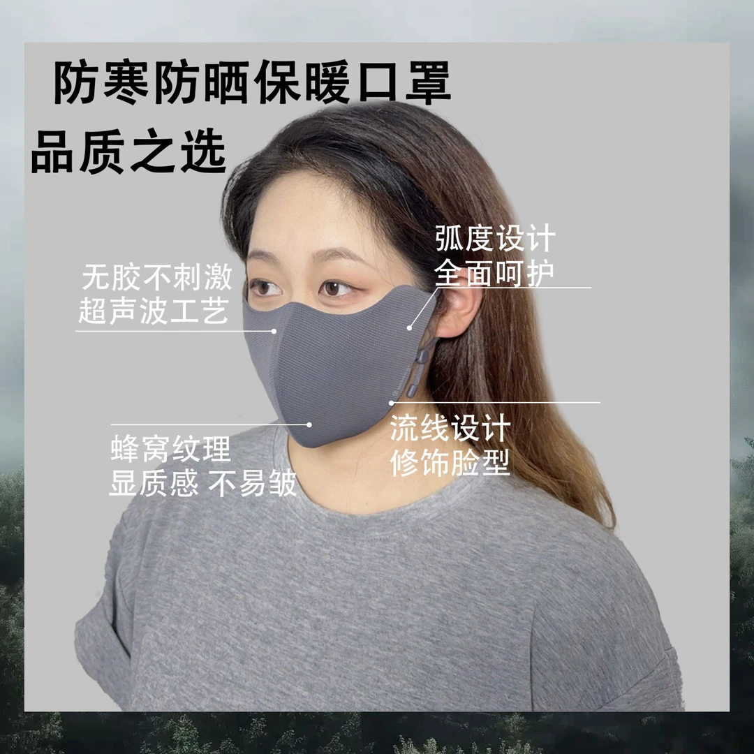 保暖口罩立体女高颜值秋冬护眼角东北防晒防寒防风骑车显脸小面罩
