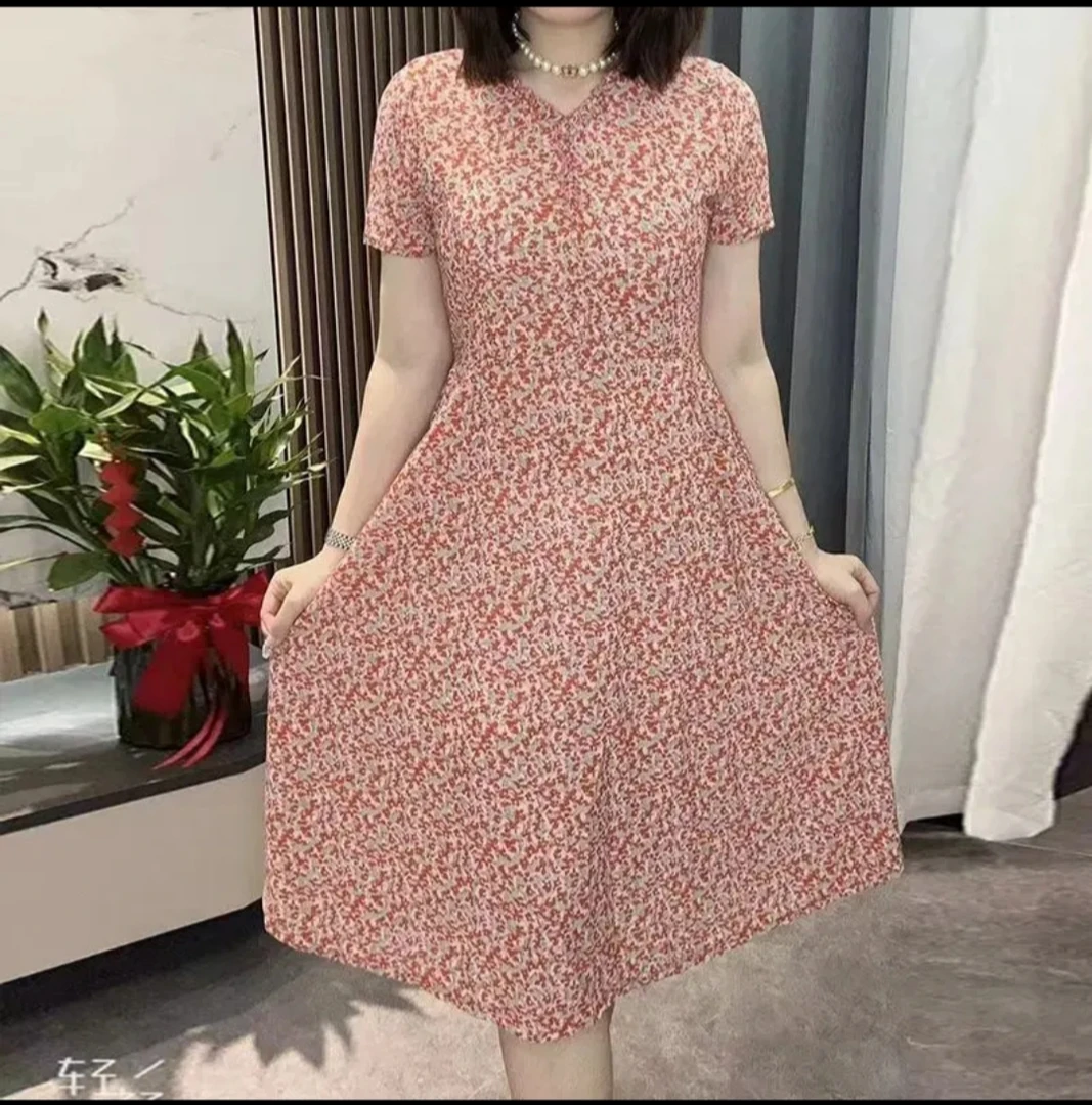 FD12夏新款气质短袖连衣裙显瘦